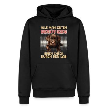 Labrador Fan TOUTES LES COLLATIONS NÉCESSITENT L’APPROBATION DU LABORATOIRE - Sweat à capuche Premium bio Homme - noir - Devant - Nico (187cm)