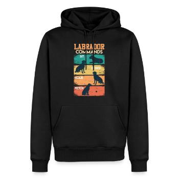 Labrador KOMMANDOS Labrador Liebhaber Lustiges - Männer Premium Bio Hoodie - Schwarz - Vorne - Nico (187cm)