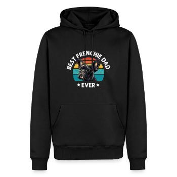 Bouledogue français MEILLEUR FRENCHIE DAD DE TOUS LES TEMPS - Sweat à capuche Premium bio Homme - noir - Devant - Nico (187cm)
