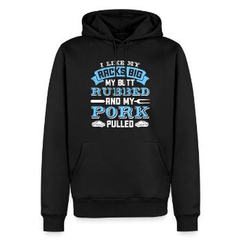 Fleischliebhaber Like my Racks Big Butt Rubbed - Männer Premium Bio Hoodie - Schwarz - Vorne - Nico (187cm)