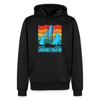 Labrador Besitzer LABRADOR EVOLUTION Lustiges - Männer Premium Bio Hoodie - Schwarz - Vorne - Nico (187cm)