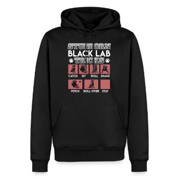 Labrador Besitzer STUBBORN BLACK LAB TRICKS - Männer Premium Bio Hoodie - Schwarz - Vorne - Nico (187cm)