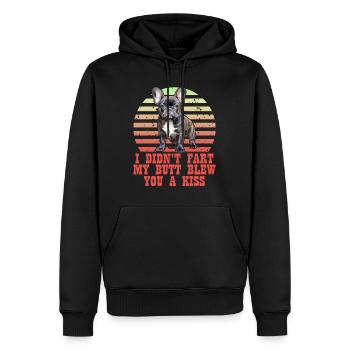 Frenchie n’a pas pété mes fesses t’a soufflé un baiser - Sweat à capuche Premium bio Homme - noir - Devant - Nico (187cm)