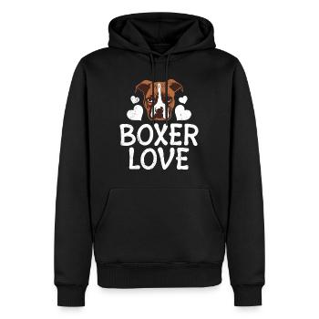 Chien Boxer allemand BOXER LOVE Propriétaire de chien - Sweat à capuche Premium bio Homme - noir - Devant - Nico (187cm)