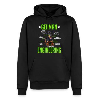 Dobermänner GERMAN ENGINEERING Lustiges - Männer Premium Bio Hoodie - Schwarz - Vorne - Nico (187cm)