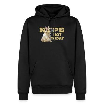 French Bulldog Stur NOPE NOT TODAY Funny - Men’s Premium Organic Hoodie - black - Front - Nico (187cm)