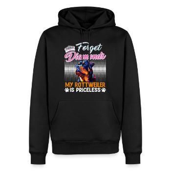 Rottweiler Frau VERGISS DIAMANTEN MEIN ROTTWEILER - Männer Premium Bio Hoodie - Schwarz - Vorne - Nico (187cm)