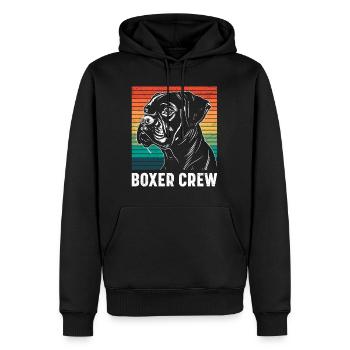 Chien Boxer Allemand Papa BOXER TEAM Drôle - Sweat à capuche Premium bio Homme - noir - Devant - Nico (187cm)