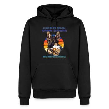 Schäferhund LIKE BEER AND GERMAN SHEPHERD - Men’s Premium Organic Hoodie - black - Front - Nico (187cm)