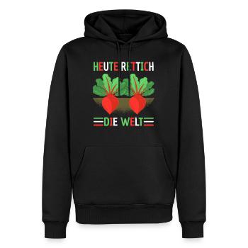 Heute Rettich Die Welt Lustiger Garten Spruch - Männer Premium Bio Hoodie - Schwarz - Vorne - Nico (187cm)