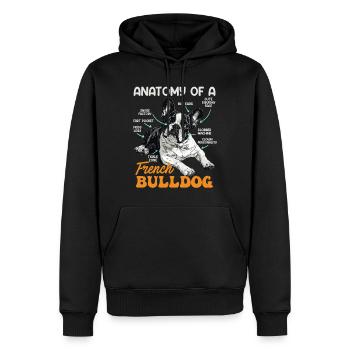 Anatomie Bouledogue Français Propriétaire Drôle - Sweat à capuche Premium bio Homme - noir - Devant - Nico (187cm)