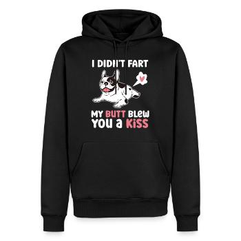 Frenchie N’était pas un pet Mes fesses embrassaient l’air - Sweat à capuche Premium bio Homme - noir - Devant - Nico (187cm)