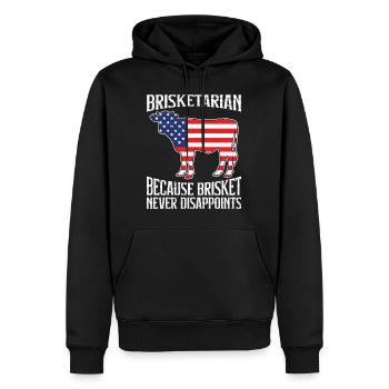 Grillfreunde BRISKETARIAN Fleischliebhaber Lustig - Männer Premium Bio Hoodie - Schwarz - Vorne - Nico (187cm)