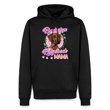 RHODESIAN RIDGEBACK MAMA Hundefan Ridgeback - Männer Premium Bio Hoodie - Schwarz - Vorne - Nico (187cm)