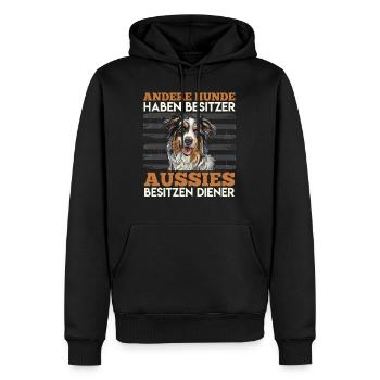 Aussie ANDERE HUNDE HABEN BESITZER AUSSIES HABEN - Männer Premium Bio Hoodie - Schwarz - Vorne - Nico (187cm)