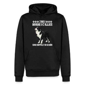 Border Collie 2 LES BORDER COLLIES SONT DEUX FOIS PLUS BEAUX - Sweat à capuche Premium bio Homme - noir - Devant - Nico (187cm)