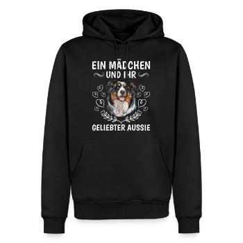 Berger Australien FILLE ET SON AMANT - Sweat à capuche Premium bio Homme - noir - Devant - Nico (187cm)
