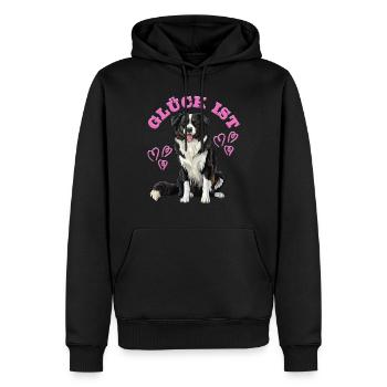 Propriétaire de Border Collie LA CHANCE EST BORDER COLLIE - Sweat à capuche Premium bio Homme - noir - Devant - Nico (187cm)
