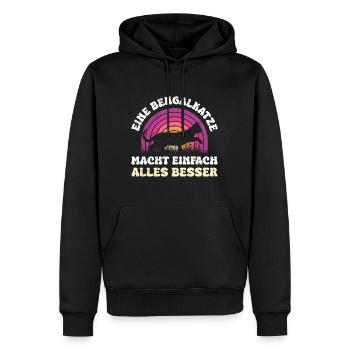 Bengalkatze EINE BENGALKATZE MACHT EINFACH ALLES - Männer Premium Bio Hoodie - Schwarz - Vorne - Nico (187cm)