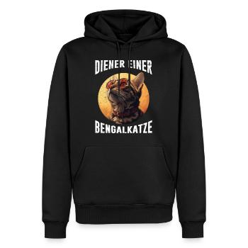 Bengalkatze DIENER EINER BENGALKATZE Lustiges - Männer Premium Bio Hoodie - Schwarz - Vorne - Nico (187cm)