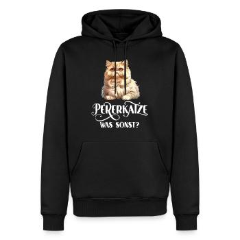 CHAT PERSAN QUOI D’AUTRE ? Chats persans cool - Sweat à capuche Premium bio Homme - noir - Devant - Nico (187cm)