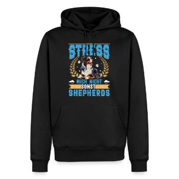 Aussie STRESS MICH NICHT SONST SHEPHERDS Lustiges - Männer Premium Bio Hoodie - Schwarz - Vorne - Nico (187cm)
