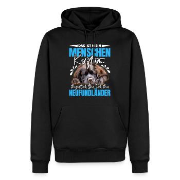 Newfie C’EST MON COSTUME HUMAIN JE SUIS UN - Sweat à capuche Premium bio Homme - noir - Devant - Nico (187cm)