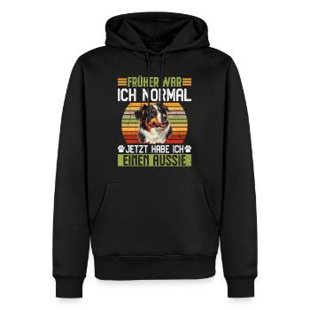 Berger australien ANCIENNEMENT NORMAL MAINTENANT AUSTRALIEN - Sweat à capuche Premium bio Homme - noir - Devant - Nico (187cm)