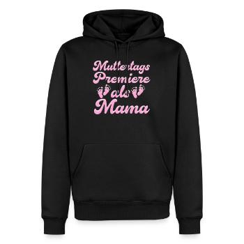 PREMIÈRE DE LA FÊTE DES MÈRES EN TANT QUE MAMAN Enfin maman - Sweat à capuche Premium bio Homme - noir - Devant - Nico (187cm)