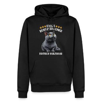 Britisch Kurzhaar STOLZE BESITZERIN EINER BRITISCH - Männer Premium Bio Hoodie - Schwarz - Vorne - Nico (187cm)