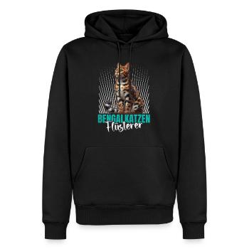 BENGALKATZEN FLÜSTERER Lustiges Bengalkatzen - Männer Premium Bio Hoodie - Schwarz - Vorne - Nico (187cm)