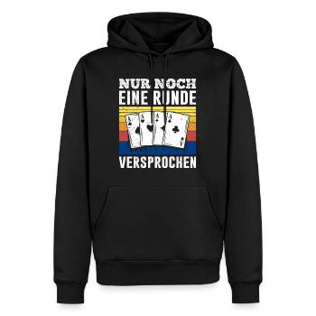 Joueurs de poker PLUS QU’UN TOUR PROMIS - Sweat à capuche Premium bio Homme - noir - Devant - Nico (187cm)