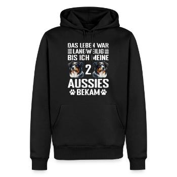 Australian Shepherd BIS ICH MEINE 2 AUSSIES BEKAM - Männer Premium Bio Hoodie - Schwarz - Vorne - Nico (187cm)