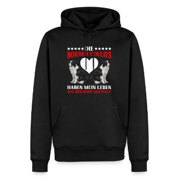 Propriétaires de chiens LES BORDER COLLIES ONT MA VIE - Sweat à capuche Premium bio Homme - noir - Devant - Nico (187cm)