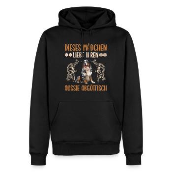 Berger australien CETTE FILLE L’AIME - Sweat à capuche Premium bio Homme - noir - Devant - Nico (187cm)