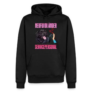 Newfie Besitzer NEUFUNDLÄNDER SERVICEPERSONAL - Männer Premium Bio Hoodie - Schwarz - Vorne - Nico (187cm)