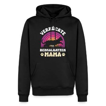 Bengalkatze VERRÜCKTE BENGALKATZEN MAMA Lustiges - Männer Premium Bio Hoodie - Schwarz - Vorne - Nico (187cm)