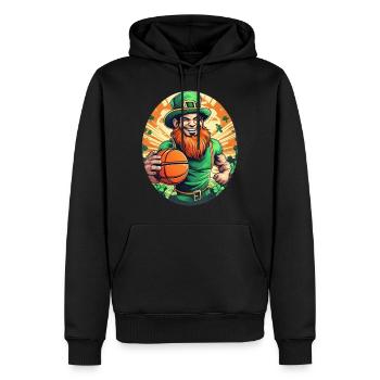 St. Patrick's Day Kleeblatt Basketball - Männer Premium Bio Hoodie - Schwarz - Vorne - Nico (187cm)