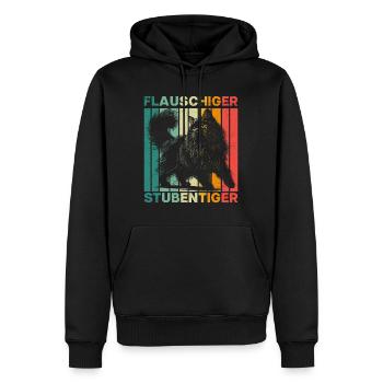 Perserkatzen FLAUSCHIGER STUBENTIGER Lustiges - Männer Premium Bio Hoodie - Schwarz - Vorne - Nico (187cm)