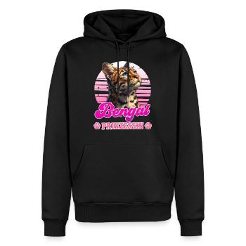 Katzenbesitzerin BENGAL PRINZESSIN Vintage - Männer Premium Bio Hoodie - Schwarz - Vorne - Nico (187cm)