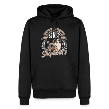 Australian Shepherd GUCK NICHT SO SONST SHEPHERD'S - Männer Premium Bio Hoodie - Schwarz - Vorne - Nico (187cm)