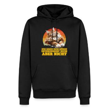 Maine Coon KANN DICH HÖREN INTERESSIERT MICH NICHT - Männer Premium Bio Hoodie - Schwarz - Vorne - Nico (187cm)