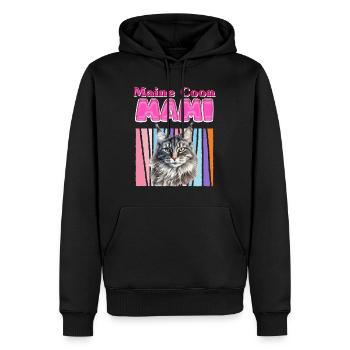 MAINE COON MAMAN MAINE COON CHAT MAMAN MAINE COON - Sweat à capuche Premium bio Homme - noir - Devant - Nico (187cm)