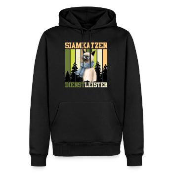 SIAMKATZEN DIENSTLEISTER Vintage Siamkatzen - Männer Premium Bio Hoodie - Schwarz - Vorne - Nico (187cm)