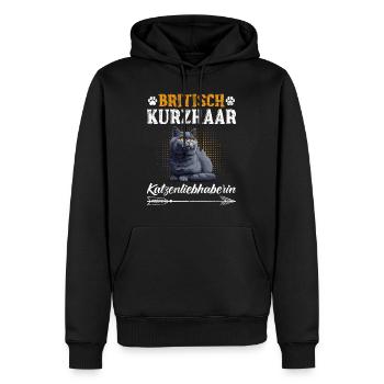 Britische Kurzhaar Katzenliebhaberin Britisch - Männer Premium Bio Hoodie - Schwarz - Vorne - Nico (187cm)