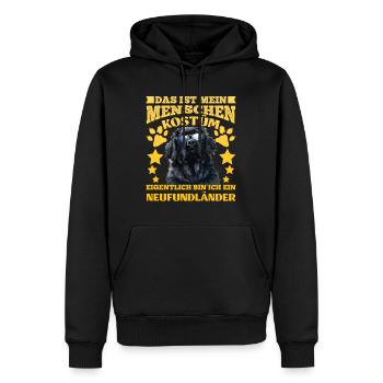 Newfie C’EST MON COSTUME HUMAIN JE SUIS UN - Sweat à capuche Premium bio Homme - noir - Devant - Nico (187cm)