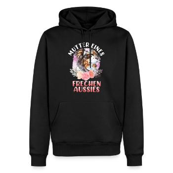 MÈRE D’UN BERGER AUSTRALIEN AUSTRALIEN EFFRONTÉ - Sweat à capuche Premium bio Homme - noir - Devant - Nico (187cm)