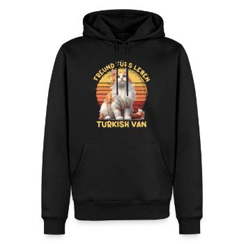 TURKISH VAN FREUND FÜRS LEBEN Katzenbesitzer - Männer Premium Bio Hoodie - Schwarz - Vorne - Nico (187cm)