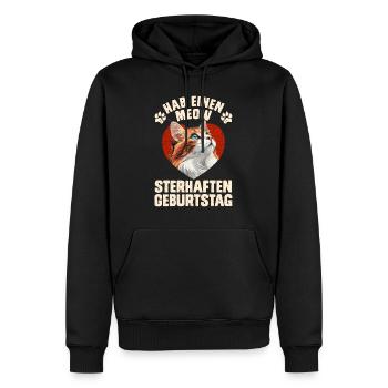 Turc Van Lover HAVE A MIAOUL STERIOUS - Sweat à capuche Premium bio Homme - noir - Devant - Nico (187cm)