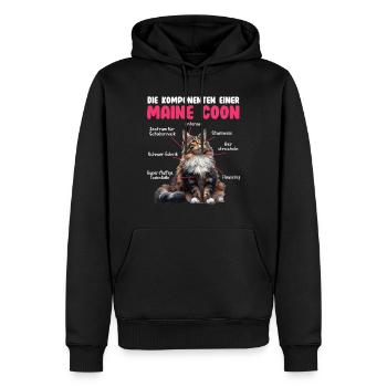 Chats Maine Coon COMPOSANTS D’UN MAINE COON - Sweat à capuche Premium bio Homme - noir - Devant - Nico (187cm)